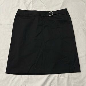 Ann Taylor Loft Black Work Skirt With Buckle Detail